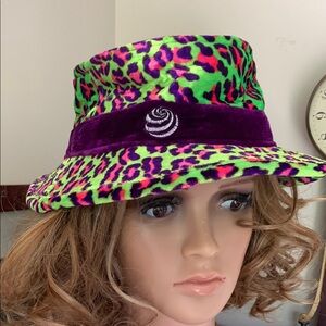 Vintage Vibrant Psychedelic Cheetah Leopard Print Hat by Elope Colorado Springs